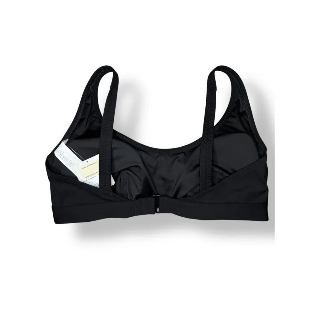 Fabletics Women’s 1X Sunset Scoop Swim Top Black‎ NEW